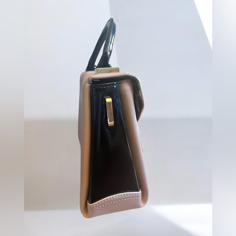 Ted Baker London Blush Pink & Black Structured Top-Handle/Crossbody Bag (EUC) - Picture 5 of 16